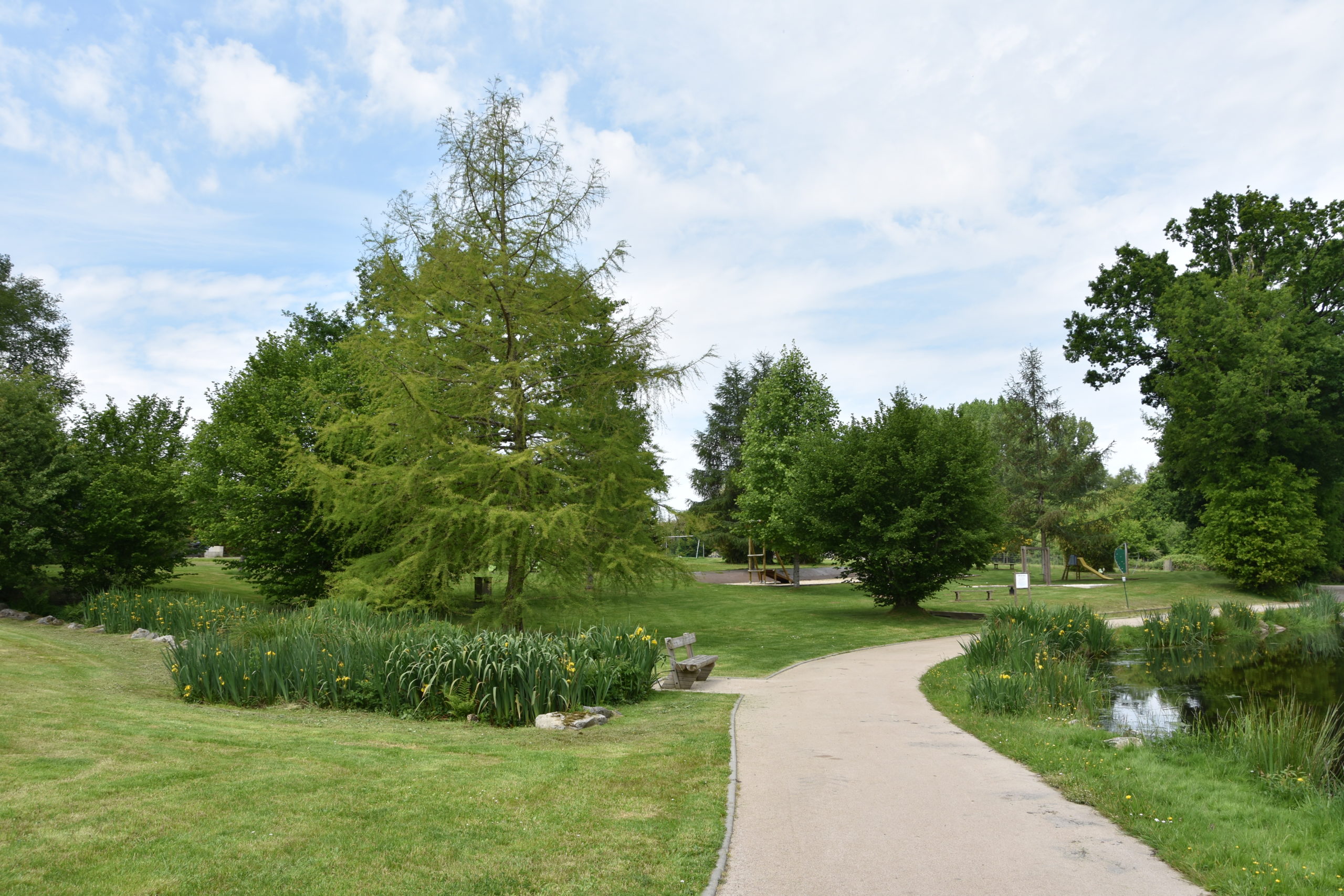 Sentier le long de l'étang du bourg de Pluméliau