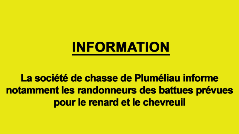 information : Société de chasse de Pluméliau