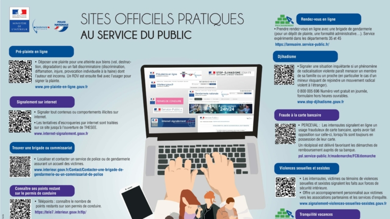 les téléservices mis à la disposition du public.