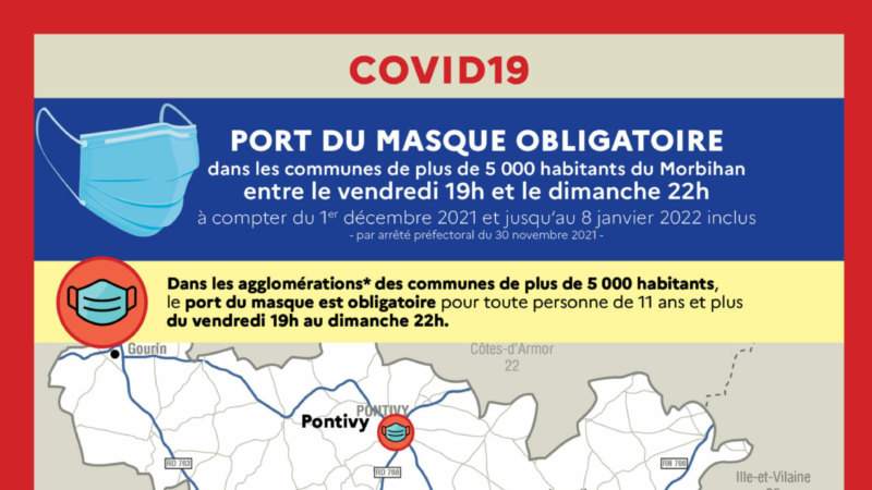 COVID 19 – OBLIGATION DE PORT DU MASQUE DANS LE MORBIHAN