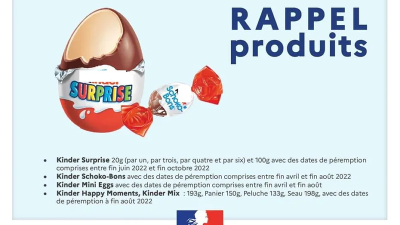 ALERTE – Salmonella Typhimurium – Ferrero Kinder