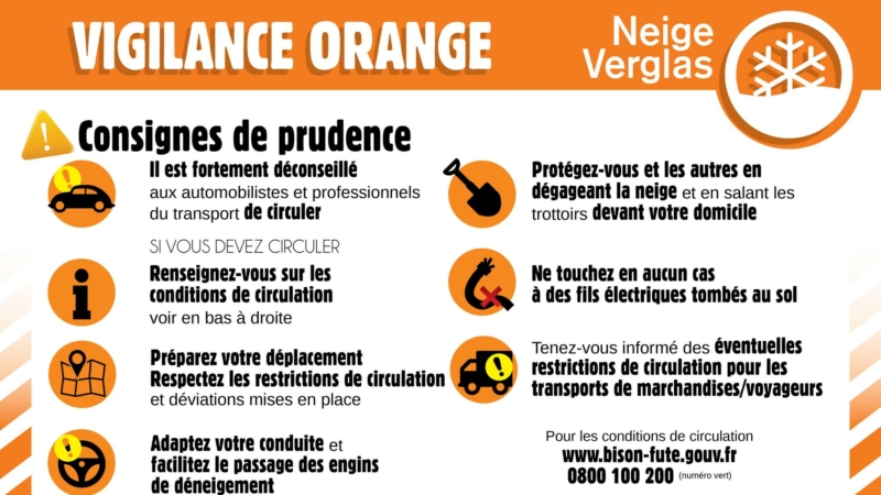 Vigilance orange neige-verglas