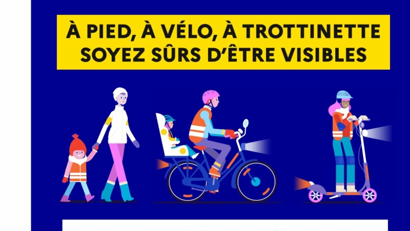 À pied, à vélo, à trottinette, soyez sûrs d’être visibles