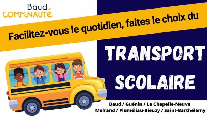 Baud Communauté – Pensez au transport de vos enfants pour la rentrée prochaine !