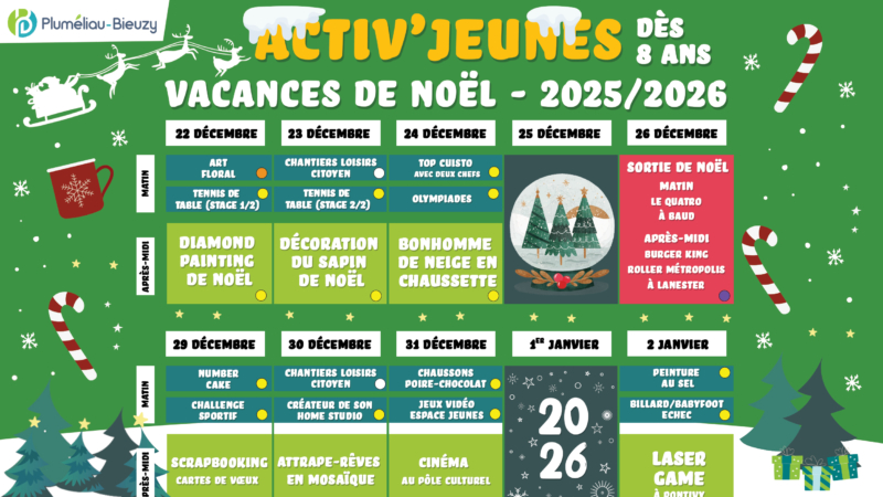 Programme des vacances 8-17 ans