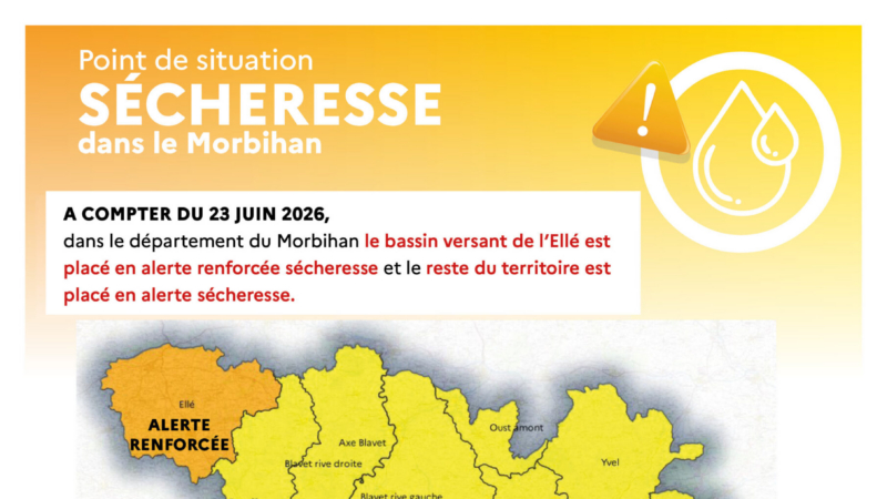 Le Morbihan placé en Alerte sécheresse